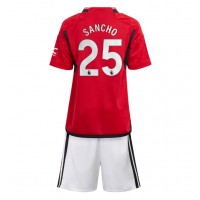 Koszulka piłkarska Manchester United Jadon Sancho #25 Strój Domowy dla dzieci 2023-24 tanio Krótki Rękaw (+ Krótkie spodenki)